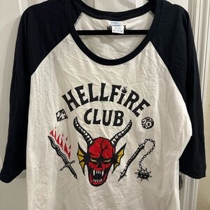Stranger Things Hellfire Black and White Official Merchandise Tee Size XXL